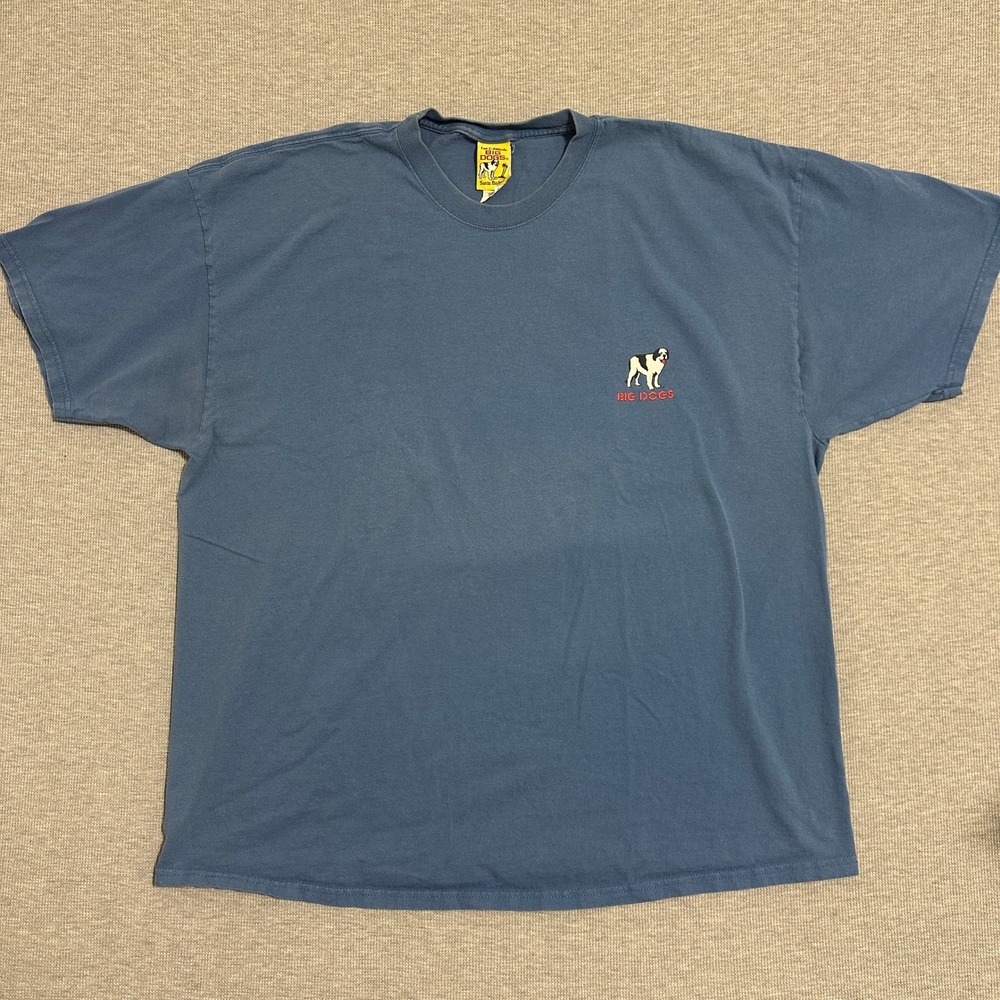 Vintage Big Dogs Only Golf On Days That End In Y Humor Graphic Tee Blue 2XL